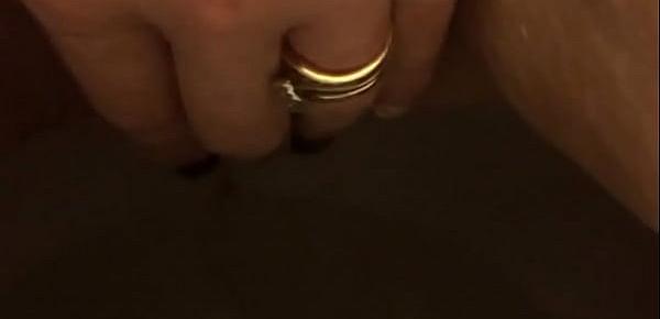 Stare at my pretty feet and pussy while on toilet